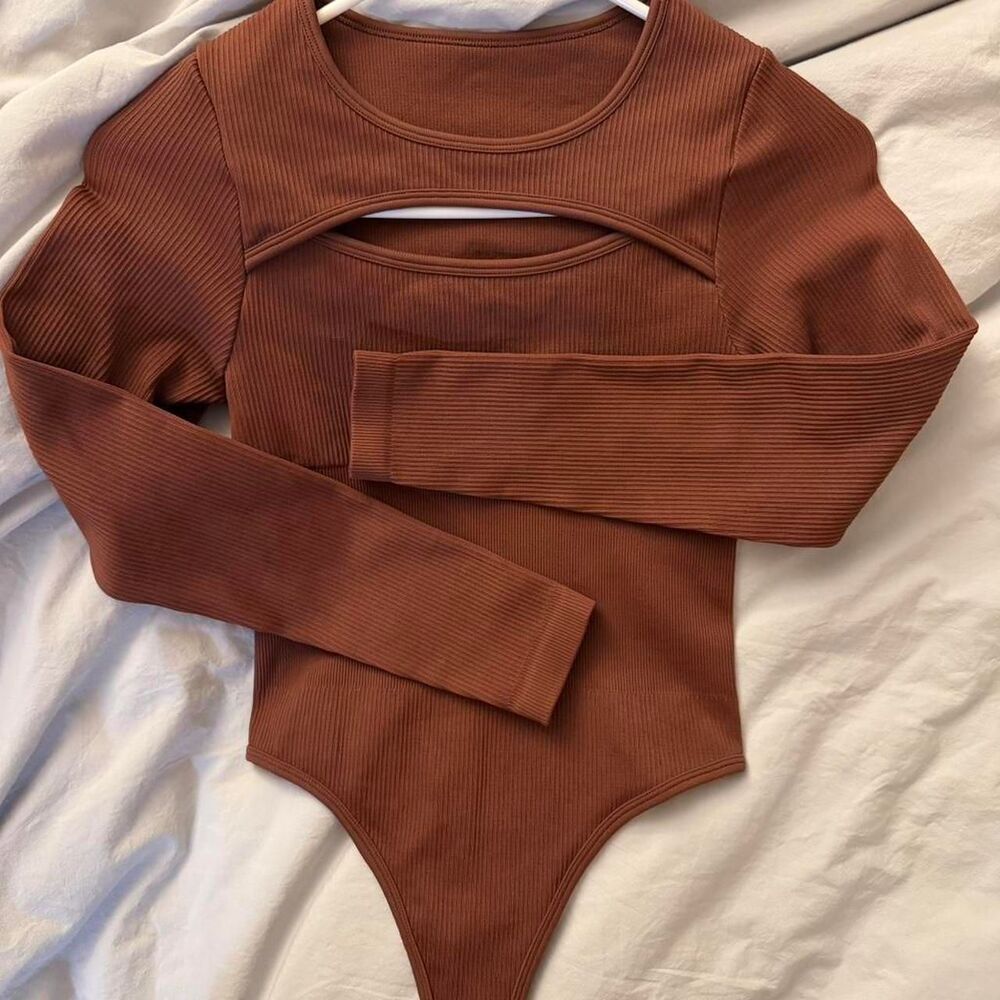 Unbranded Women's Brown and Orange Bodysuit